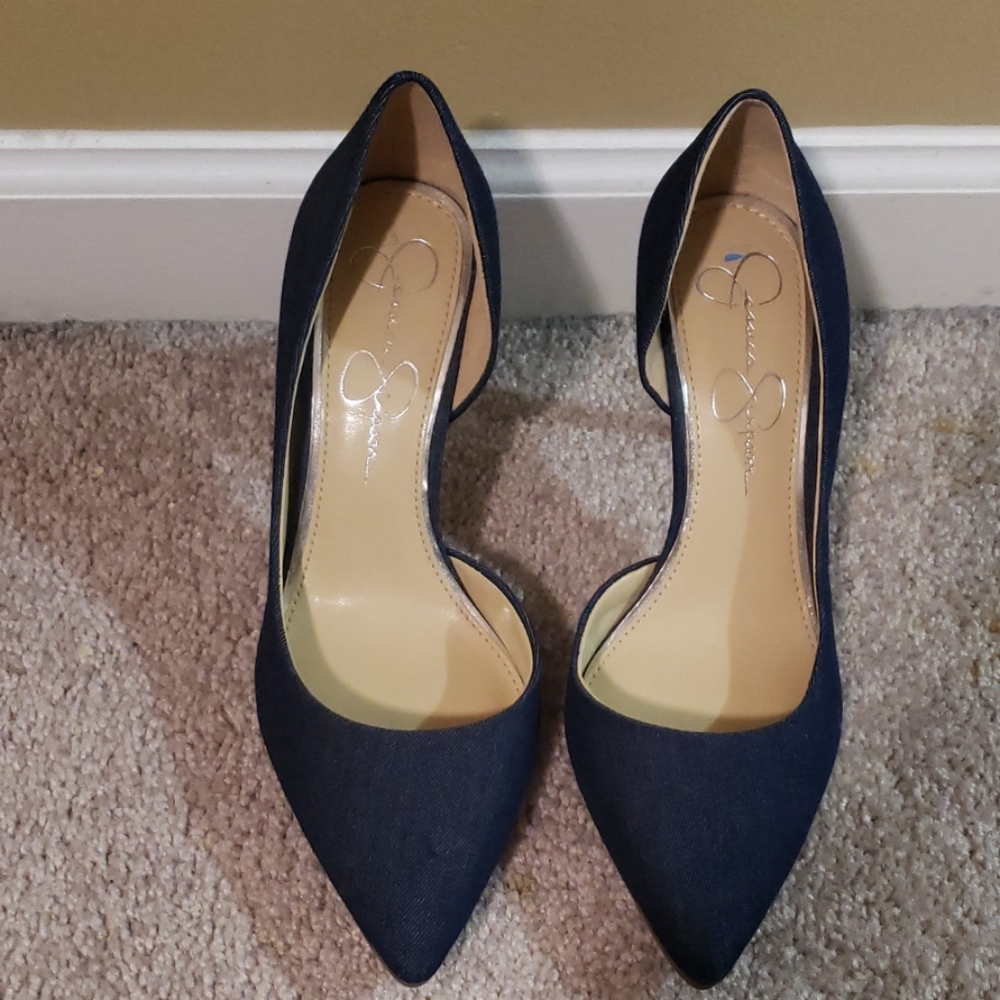 Stiletto denim heels